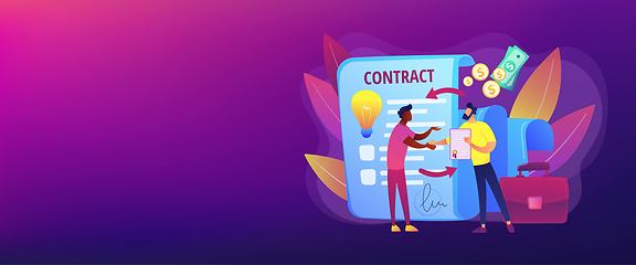 Image showing Licensing contract concept banner header