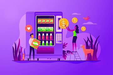 Image showing Vending machine service concept vector illustration.