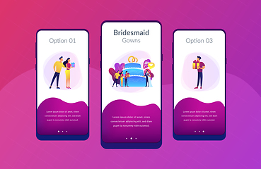 Image showing Wedding party app interface template.