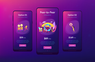 Image showing Peer-to-Peer insurance app interface template.