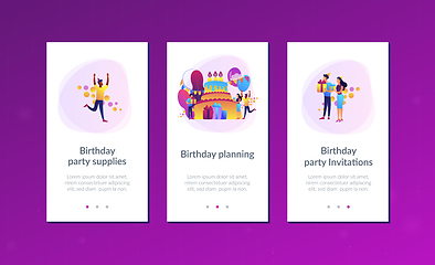 Image showing Birthday party app interface template.