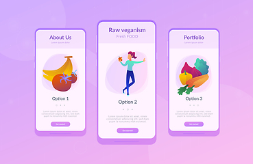 Image showing Vegan raw food app interface template.