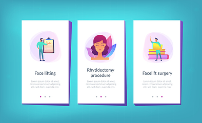 Image showing Face lifting app interface template.