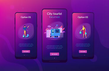 Image showing City segway tour app interface template.