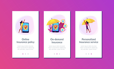 Image showing On-demand insurance app interface template.