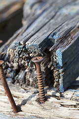 Image showing part of the old wooden benches