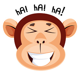 Image showing Monkey is laughing, illustration, vector on white background.