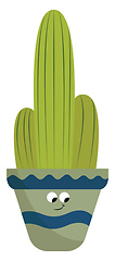 Image showing A group of cactuses vector or color illustration