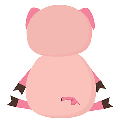 Image showing Pink pig vector or color illustration