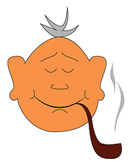 Image showing Smoking man illustration vector on white background 