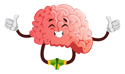 Image showing Brain is meditating, illustration, vector on white background.