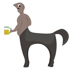 Image showing Centaur holding a jar expresses sadness vector or color illustra