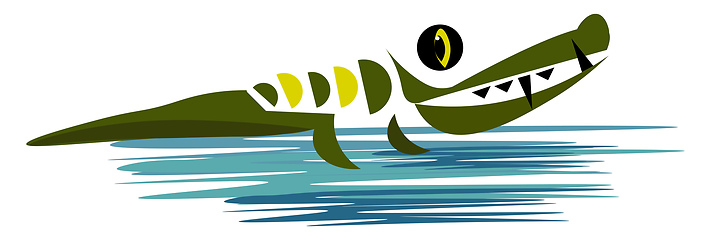 Image showing A running crocodile vector or color illustration