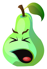 Image showing Pear sick face illustration vector on white background