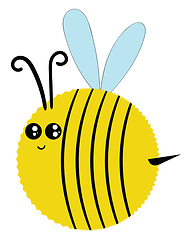 Image showing Drawing of a big chubby bee vector or color illustration