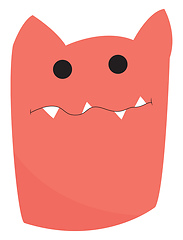 Image showing An ugly pink monster vector or color illustration