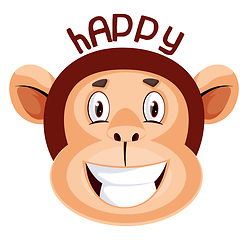 Image showing Monkey is feeling happy, illustration, vector on white backgroun
