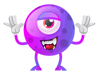 Image showing Purple monster posing for a photo illustration vector on white b