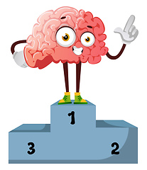 Image showing Brain wins a competition, illustration, vector on white backgrou