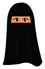 Image showing Muslim woman with burqa illustration vector on white background 