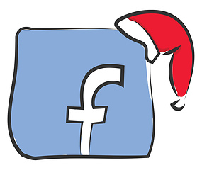 Image showing Facebook logo with hat vector or color illustration