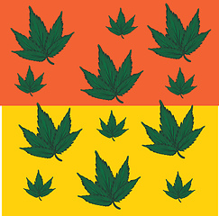 Image showing Marijuana orange and yellow flag illustration vector on white ba