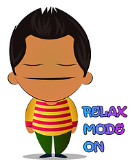 Image showing Boy is feeling relaxed, illustration, vector on white background