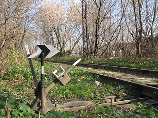 Image showing old railway switch