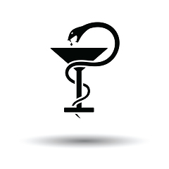 Image showing Medicine sign with snake and glass icon