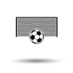 Image showing Soccer gate with ball on penalty point  icon