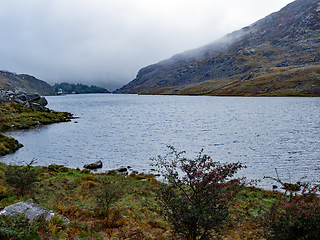 Image showing Llyn Ogwen in Misty Weather