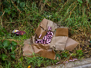 Image showing Nitrous Oxide Canisters Fly Tipped