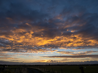 Image showing Orange Dawn over Anglesey