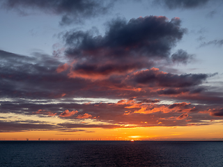 Image showing Sunset off Sussex Coast