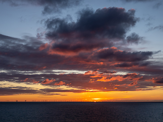 Image showing Sunset Sky over English Channel