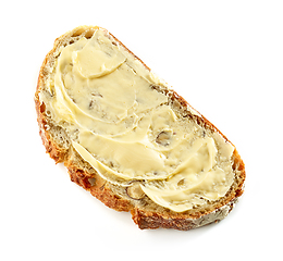 Image showing slice of bread with butter