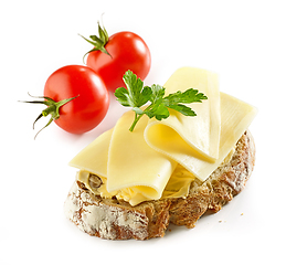 Image showing slice of bread with cheese