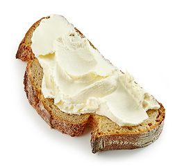 Image showing slice of bread with cream cheese