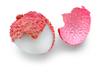 Image showing fresh pink lychee fruit