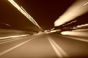 Image showing Night on the road
