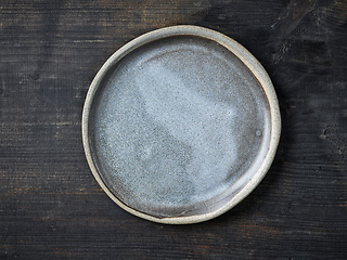 Image showing empty grey ceramic plate