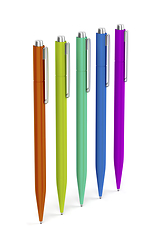 Image showing Five pens with different colors