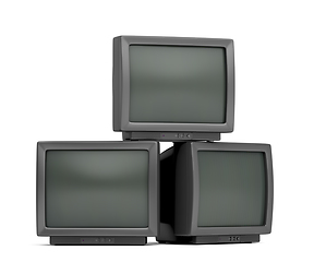 Image showing Old tv's on white background