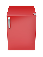 Image showing Red small refrigerator
