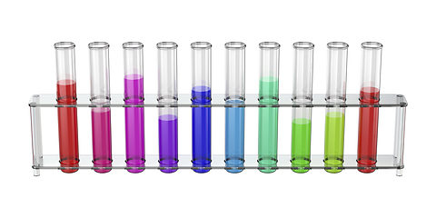 Image showing Test tubes with colorful liquids
