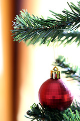 Image showing Christmas ornaments on tree.