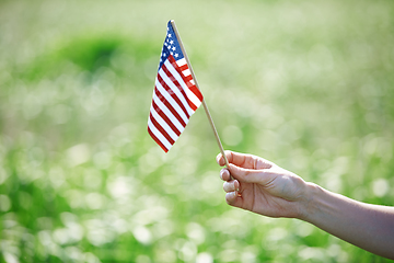 Image showing Hand holding US flag for Independence Day