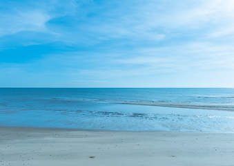 Image showing Grey beach and blue sea