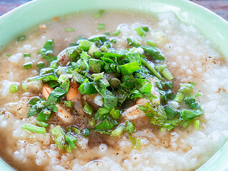 Image showing Thai rice soup, khao tom