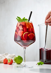 Image showing glass of red sangria